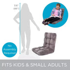 BirdRock Home Fauteuil de sol réglable 14 positions en mousse à mémoire de forme - Gris