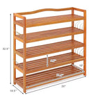 Costway Étagère à Chaussures 5 Niveaux en Bois Meuble de Rangement Chaussures Robuste Grande Capacité