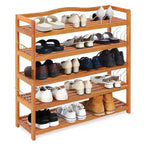 Costway Étagère à Chaussures 5 Niveaux en Bois Meuble de Rangement Chaussures Robuste Grande Capacité