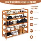 Costway Étagère à Chaussures 5 Niveaux en Bois Meuble de Rangement Chaussures Robuste Grande Capacité