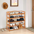 Costway Étagère à Chaussures 5 Niveaux en Bois Meuble de Rangement Chaussures Robuste Grande Capacité