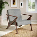Fauteuil d'appoint rembourré Glenwillow Home 30 pouces de large, cadre en bois, style milieu de siècle