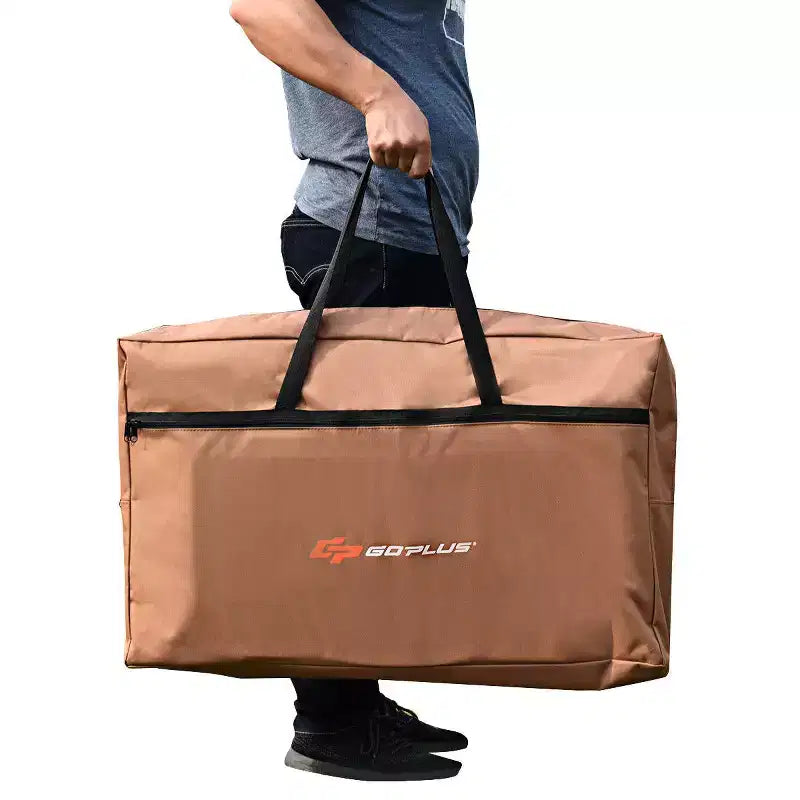 Table de camping pliante Costway, support de barbecue extérieur portable avec sac et pare-brise