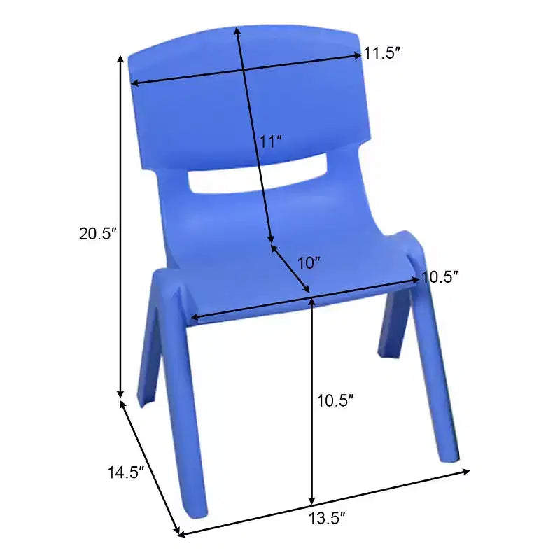 Costway Lot de 4 chaises en plastique pour enfants, empilables, meubles de jeu et d'apprentissage colorés