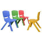 Costway Lot de 4 chaises en plastique pour enfants, empilables, meubles de jeu et d'apprentissage colorés