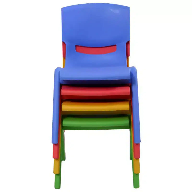 Costway Lot de 4 chaises en plastique pour enfants, empilables, meubles de jeu et d'apprentissage colorés