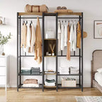 Meuble de rangement Bestier en métal autoportant pour armoire avec étagère supérieure en bois et lumières à changement de couleur intégrées avec 7 couleurs et 20 modes dynamiques, chêne