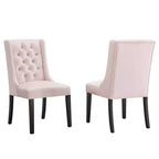 Lot de 2 chaises de salle à manger Baronet en velours performant - Modway