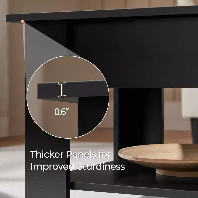 Table basse moderne Yaheetech Vintage avec plateau relevable, compartiment caché et rangement pour la maison, le salon, la salle de réception, le bureau