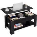 Yaheetech Modern Lift Top Vintage Coffee Table Accent Table w/Hidden Compartment & Storage For Home, Living Room, Reception Room, Office