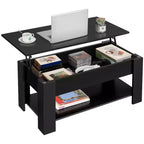 Yaheetech Modern Lift Top Vintage Coffee Table Accent Table w/Hidden Compartment & Storage For Home, Living Room, Reception Room, Office