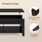 Table basse Yaheetech relevable avec compartiment caché et 2 étagères ouvertes pour salon