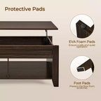Table basse Yaheetech relevable avec compartiment caché et 2 étagères ouvertes pour salon