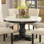Table à manger Nolan en marbre blanc et chêne foncé recyclé - Acme Furniture