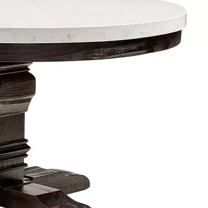 Table à manger Nolan en marbre blanc et chêne foncé recyclé - Acme Furniture