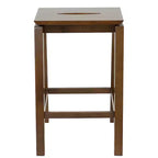 Sunnydaze Lot de 2 tabourets d'intérieur sans dossier en bois hauteur comptoir - Noyer foncé - 25