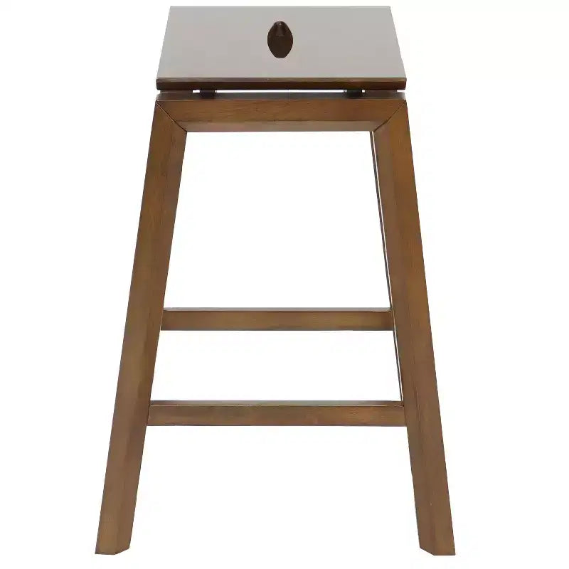 Sunnydaze Lot de 2 tabourets d'intérieur sans dossier en bois hauteur comptoir - Noyer foncé - 25