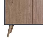 Meuble avec poignées en faux cuir accent ambre - Manhattan Comfort