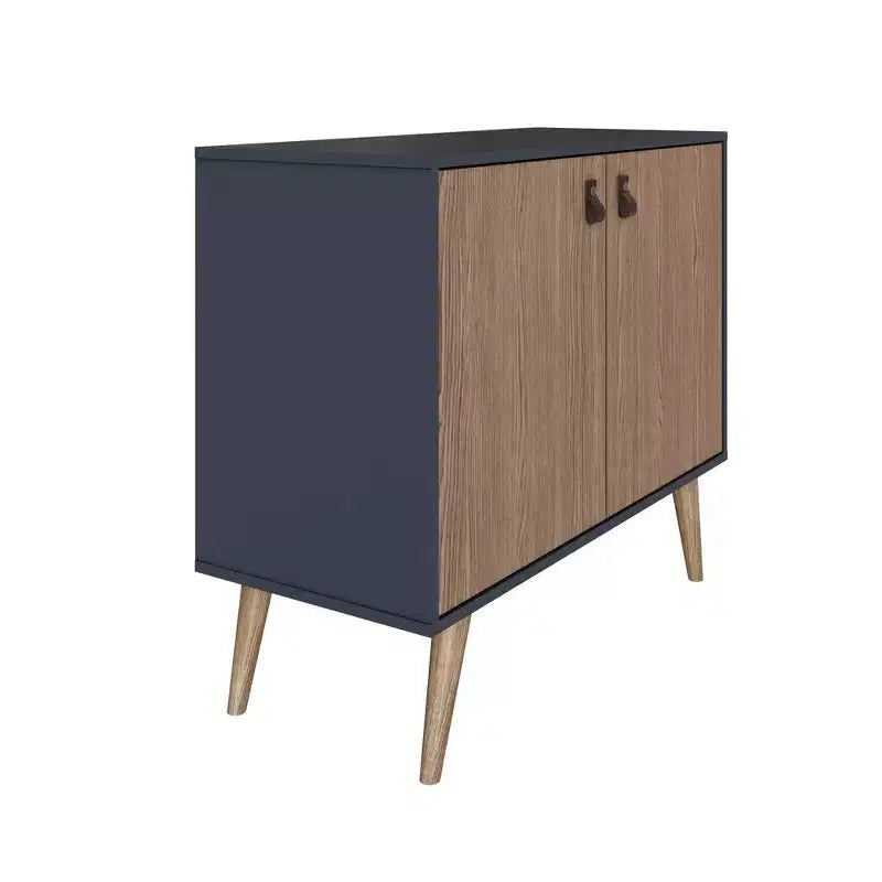Meuble avec poignées en faux cuir accent ambre - Manhattan Comfort