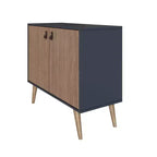 Meuble avec poignées en faux cuir accent ambre - Manhattan Comfort