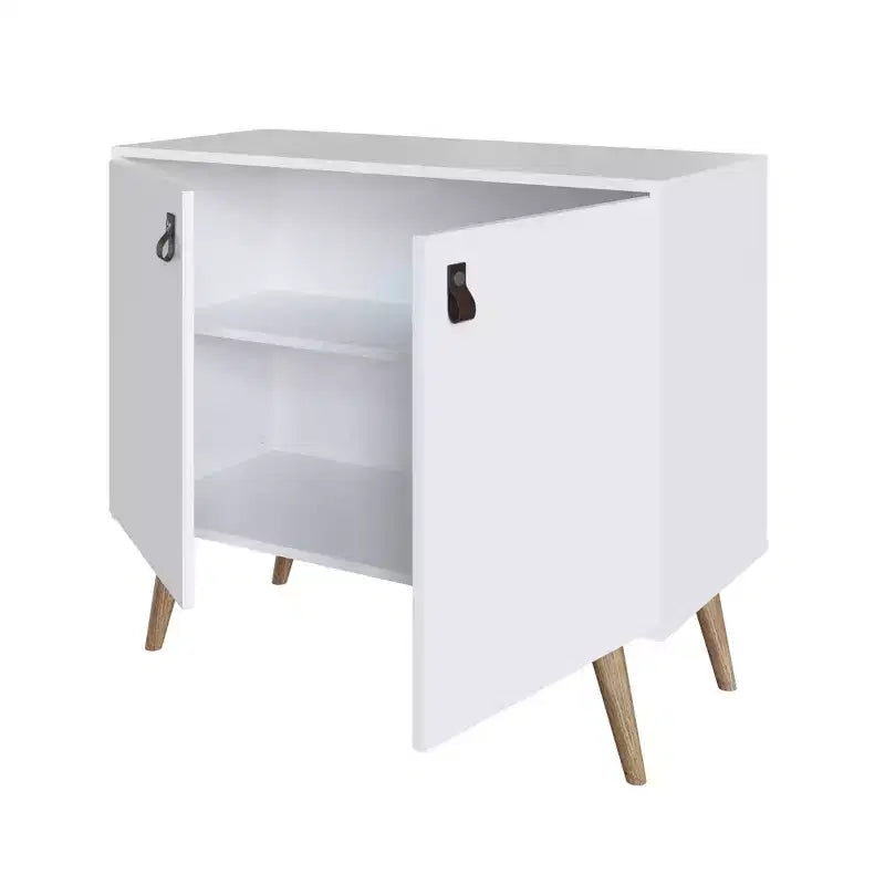 Meuble avec poignées en faux cuir accent ambre - Manhattan Comfort