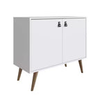 Meuble avec poignées en faux cuir accent ambre - Manhattan Comfort