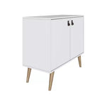 Meuble avec poignées en faux cuir accent ambre - Manhattan Comfort