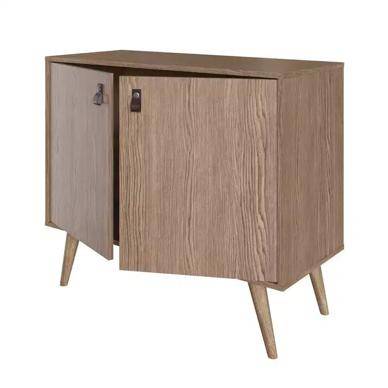 Meuble avec poignées en faux cuir accent ambre - Manhattan Comfort