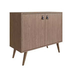 Meuble avec poignées en faux cuir accent ambre - Manhattan Comfort