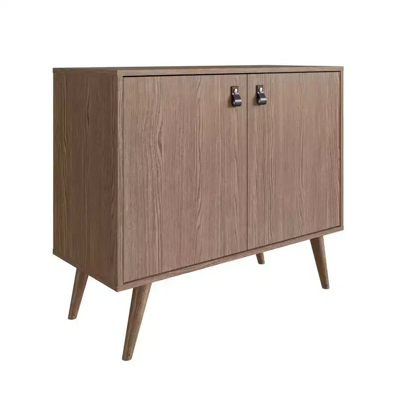 Meuble avec poignées en faux cuir accent ambre - Manhattan Comfort