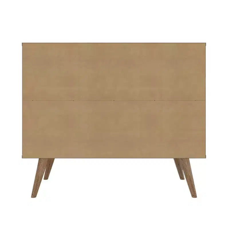 Meuble avec poignées en faux cuir accent ambre - Manhattan Comfort