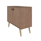 Meuble avec poignées en faux cuir accent ambre - Manhattan Comfort