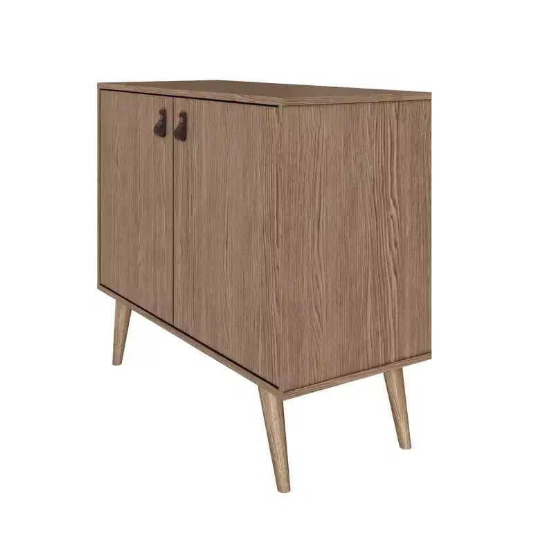 Meuble avec poignées en faux cuir accent ambre - Manhattan Comfort