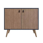Meuble avec poignées en faux cuir accent ambre - Manhattan Comfort