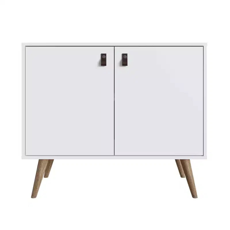 Meuble avec poignées en faux cuir accent ambre - Manhattan Comfort