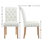Yaheetech Lot de 2 chaises de salle à manger classiques rembourrées en tissu pour cuisine