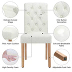 Yaheetech Lot de 2 chaises de salle à manger classiques rembourrées en tissu pour cuisine