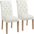 Yaheetech 2pcs Classic Fabric Upholstered Dining Chair Kitchen Chair