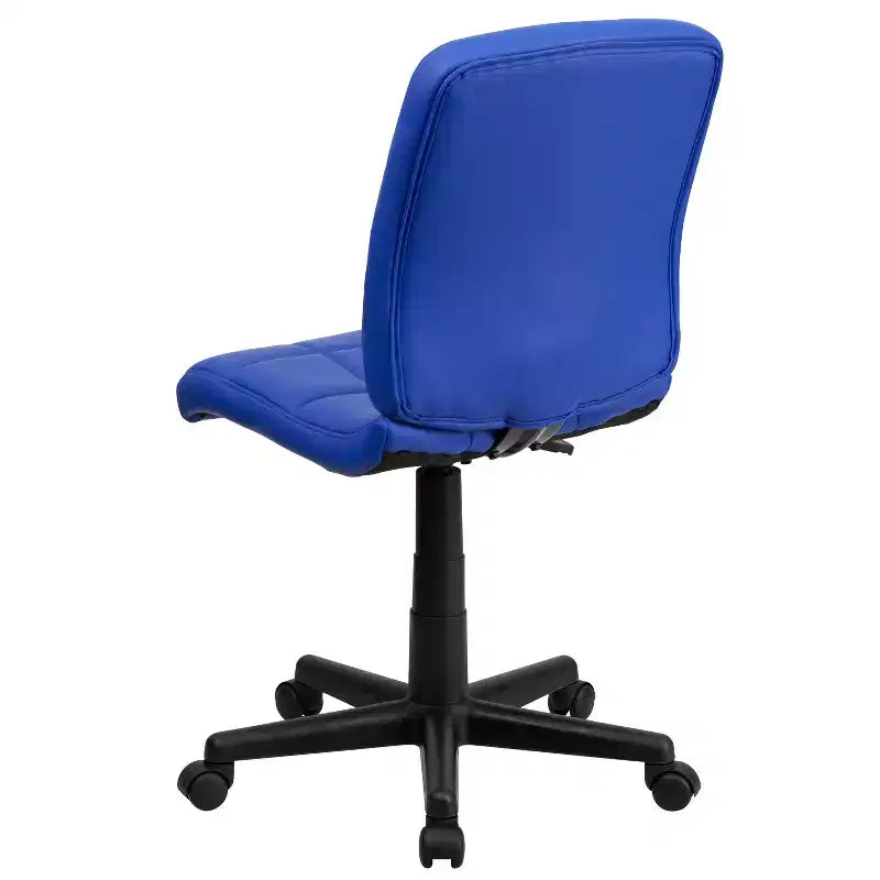 Chaise de bureau pivotante Emma et Oliver en vinyle matelassé à dossier mi-hauteur
