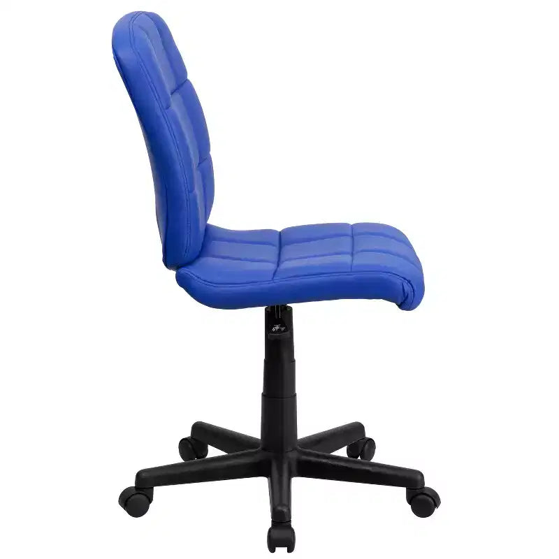 Chaise de bureau pivotante Emma et Oliver en vinyle matelassé à dossier mi-hauteur