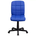 Chaise de bureau pivotante Emma et Oliver en vinyle matelassé à dossier mi-hauteur