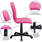 Chaise de bureau pivotante Emma et Oliver en vinyle matelassé à dossier mi-hauteur