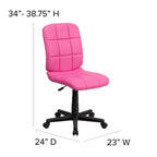 Chaise de bureau pivotante Emma et Oliver en vinyle matelassé à dossier mi-hauteur