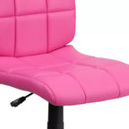 Chaise de bureau pivotante Emma et Oliver en vinyle matelassé à dossier mi-hauteur