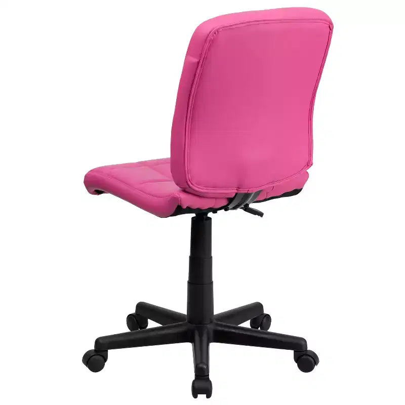 Chaise de bureau pivotante Emma et Oliver en vinyle matelassé à dossier mi-hauteur