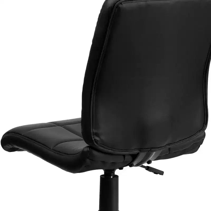 Chaise de bureau pivotante Emma et Oliver en vinyle matelassé à dossier mi-hauteur
