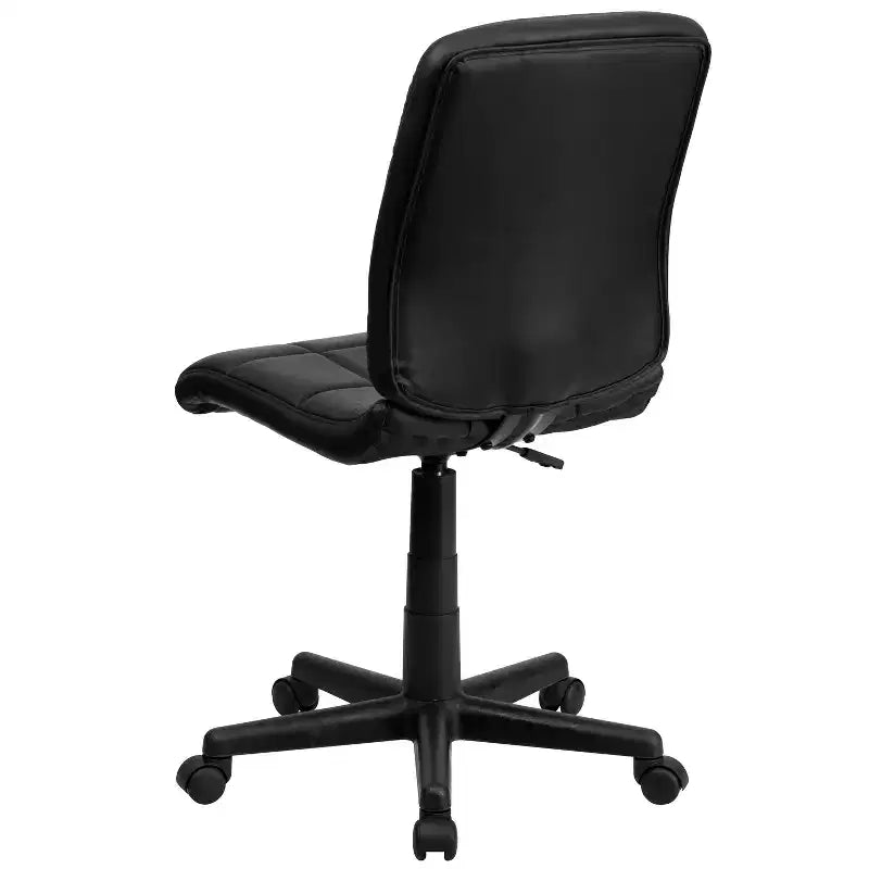 Chaise de bureau pivotante Emma et Oliver en vinyle matelassé à dossier mi-hauteur