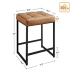 Yaheetech Lot de 2 tabourets de bar sans dossier rembourrés de 61 cm pour comptoir de cuisine