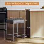 Yaheetech Lot de 2 tabourets de bar sans dossier rembourrés de 61 cm pour comptoir de cuisine