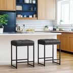 Yaheetech Lot de 2 tabourets de bar sans dossier rembourrés de 61 cm pour comptoir de cuisine